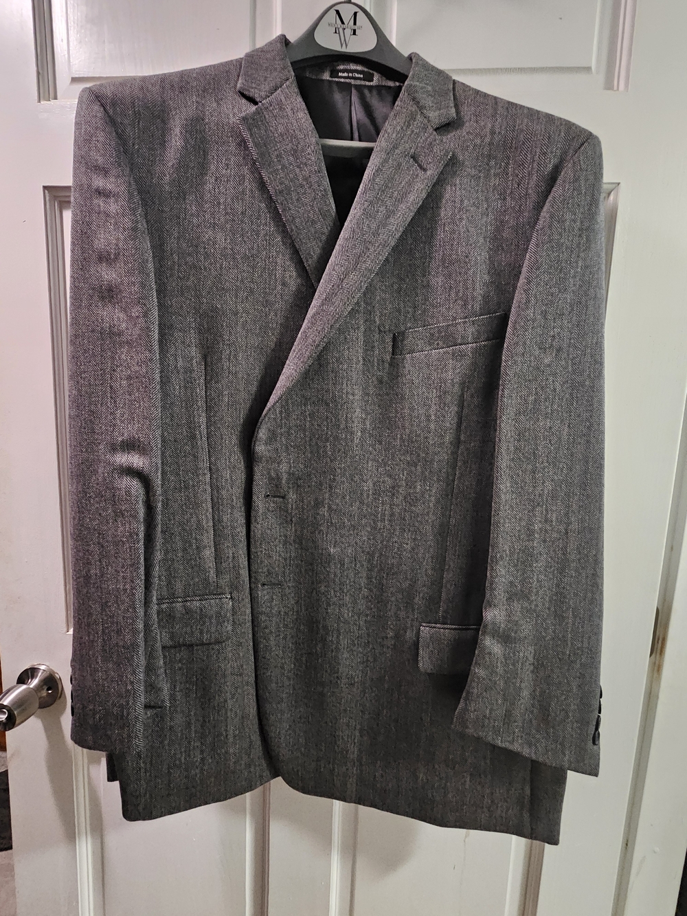 Joseph & Feiss Men's Gray Herringbone Blazer
